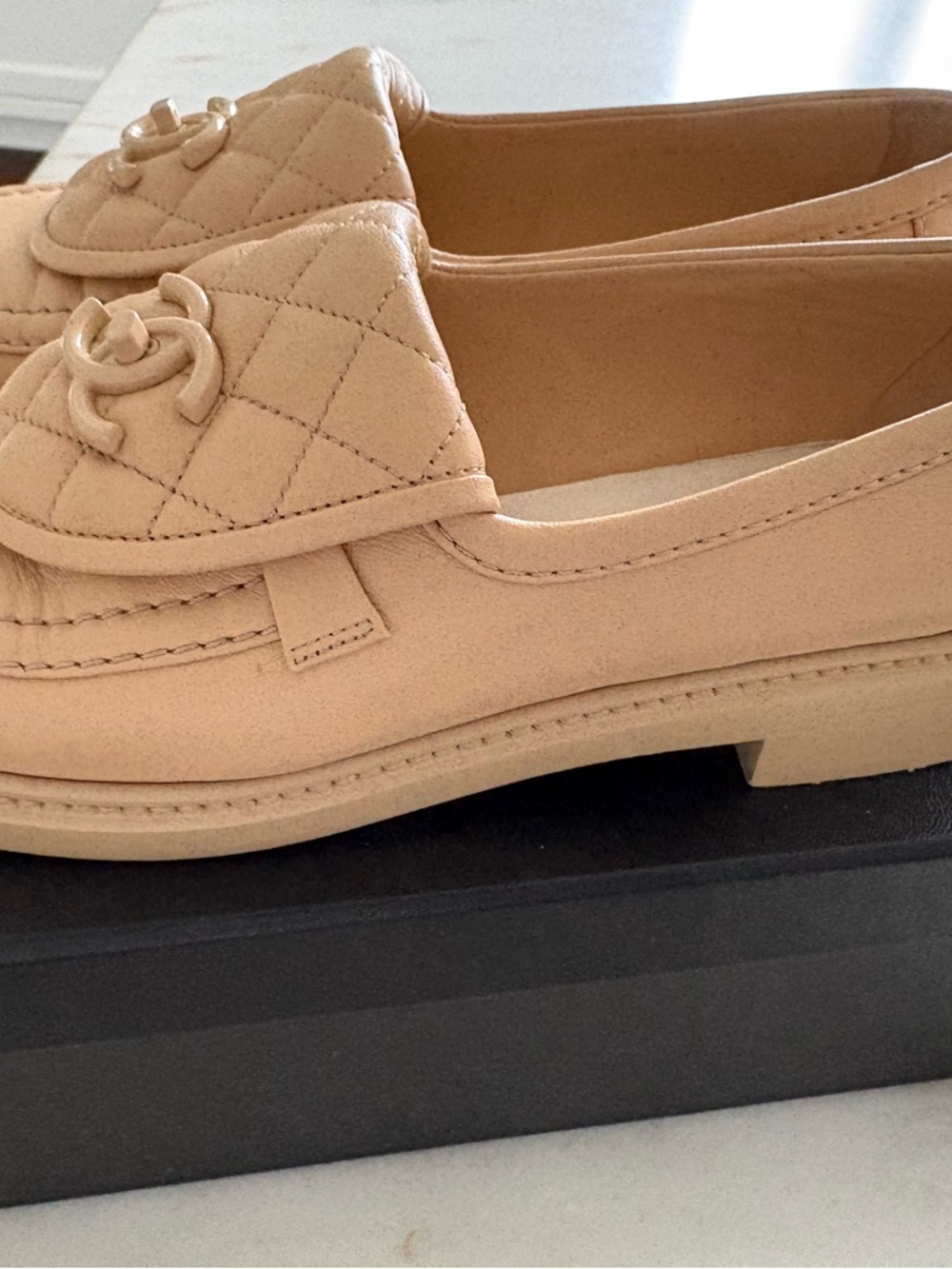 CHANEL Quilted Leather Loafers in Light Beige - Picture 12 of 12